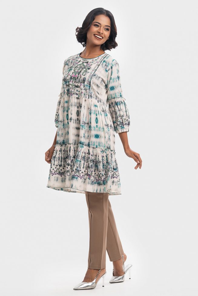 Green Handcrafted A-Line Tunic