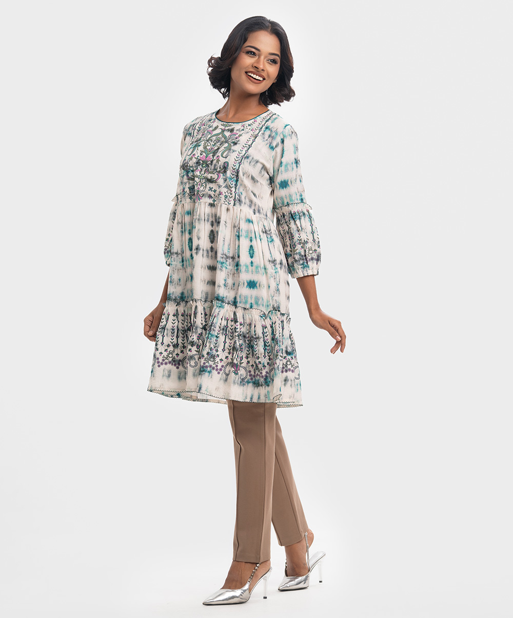 Green Handcrafted A-Line Tunic