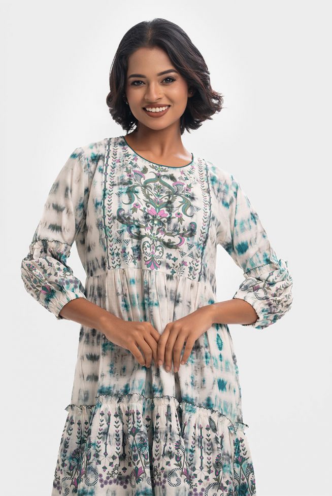 Green Handcrafted A-Line Tunic