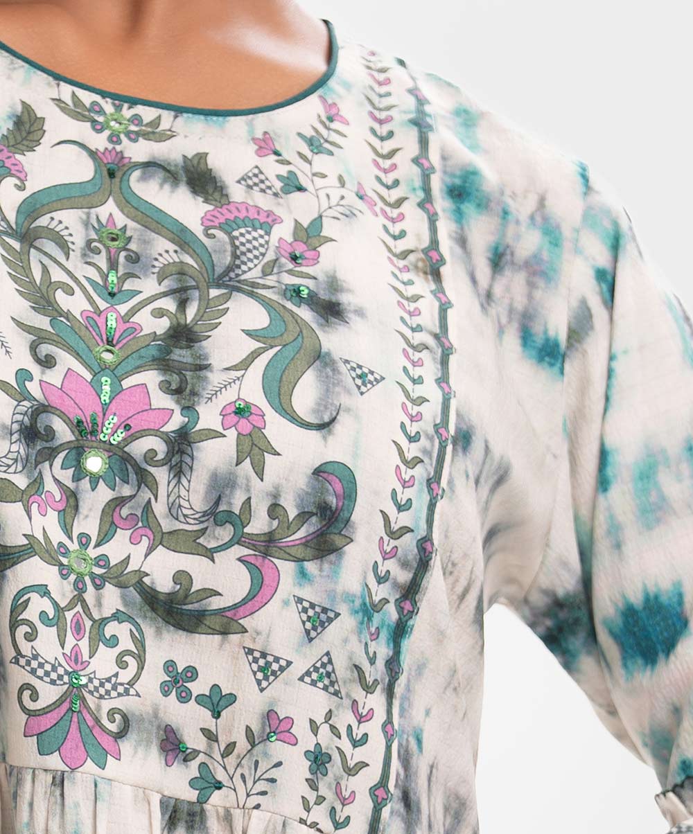 Green Handcrafted A-Line Tunic