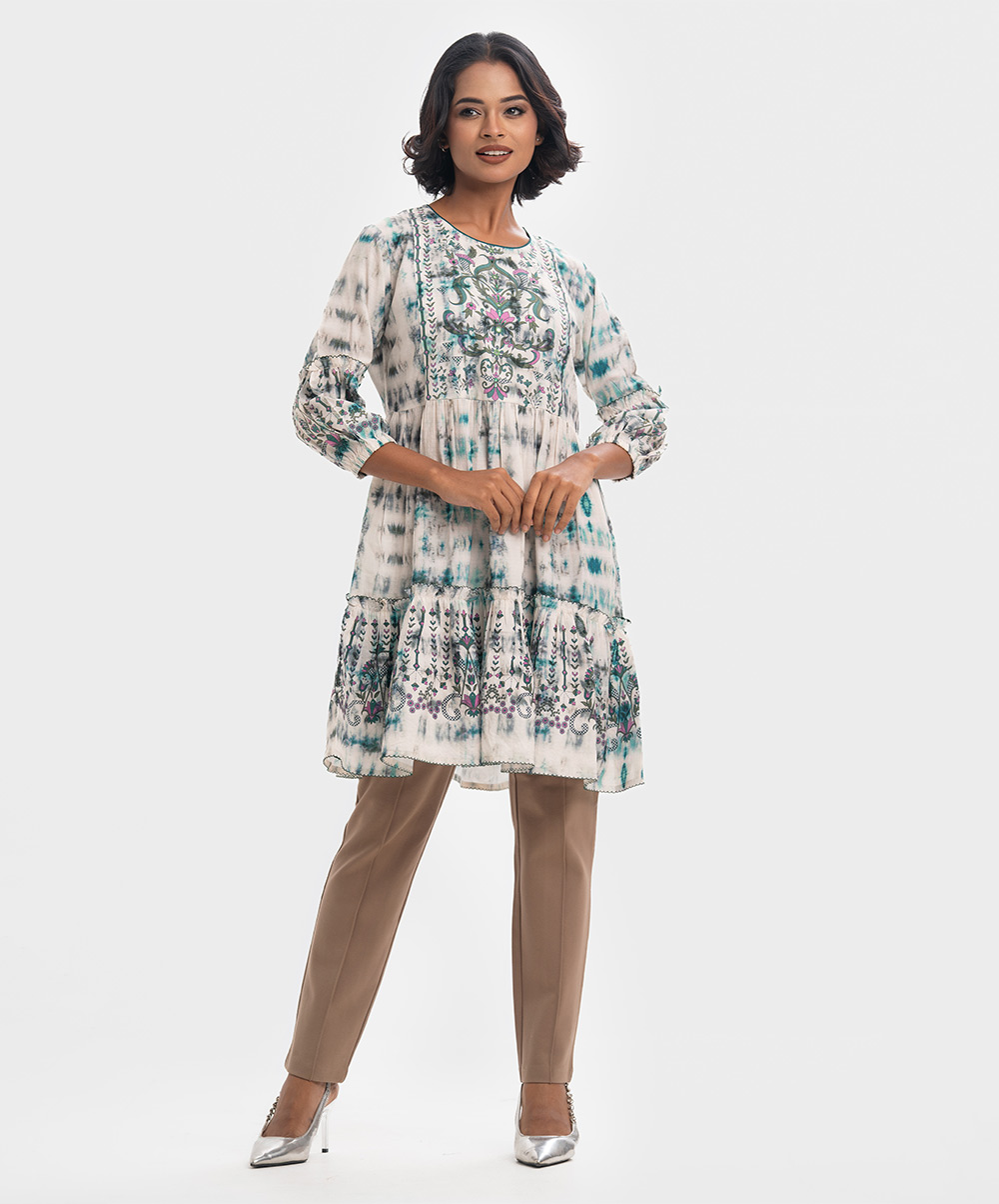Green Handcrafted A-Line Tunic