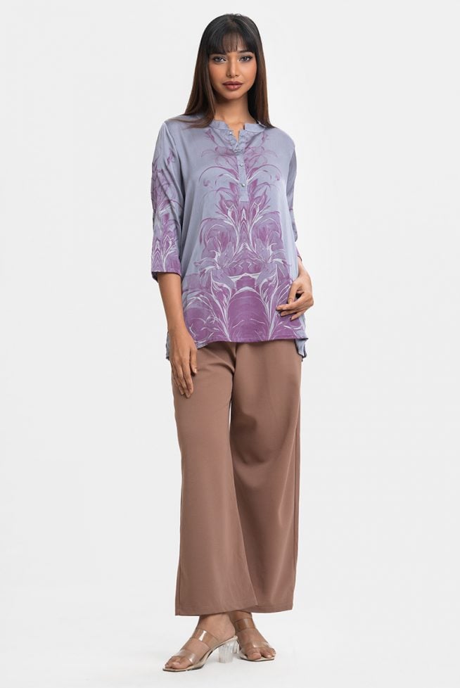 Purple Georgette Short Tunic
