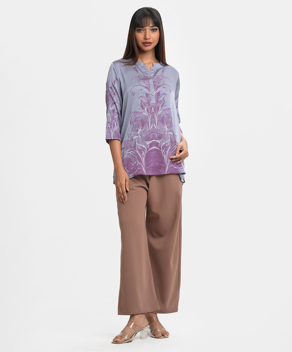 Purple Georgette Short Tunic