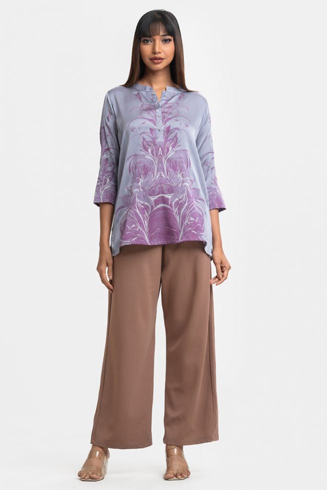 Purple Georgette Short Tunic