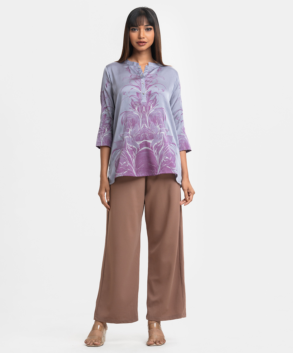 Purple Georgette Short Tunic