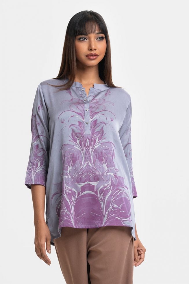 Purple Georgette Short Tunic
