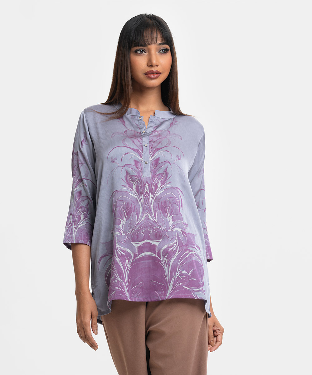 Purple Georgette Short Tunic