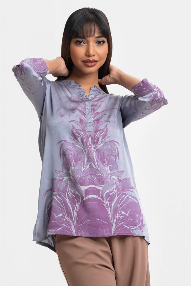 Purple Georgette Short Tunic