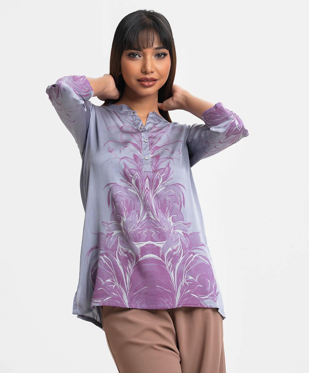 Purple Georgette Short Tunic