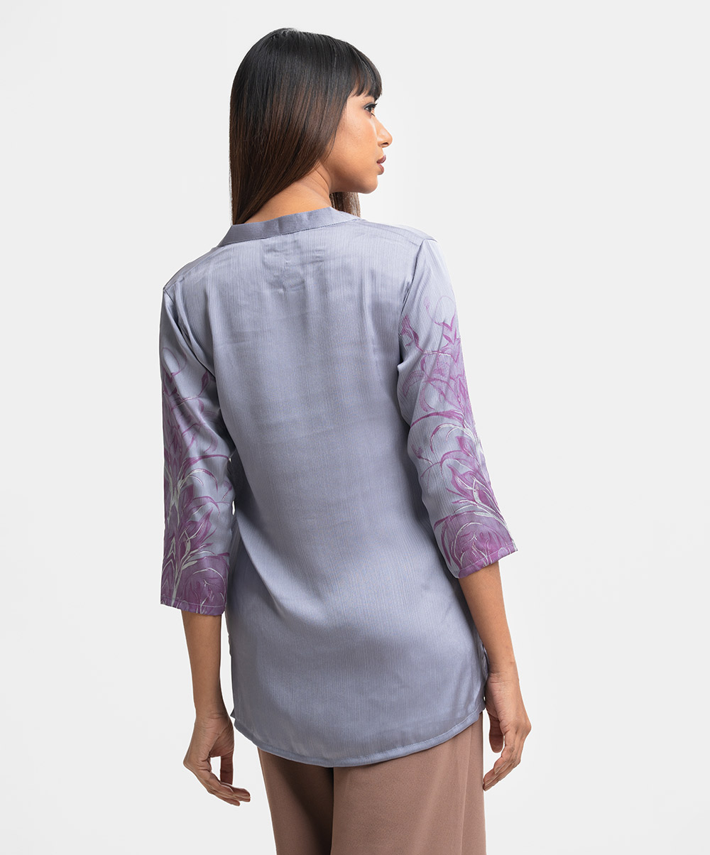 Purple Georgette Short Tunic