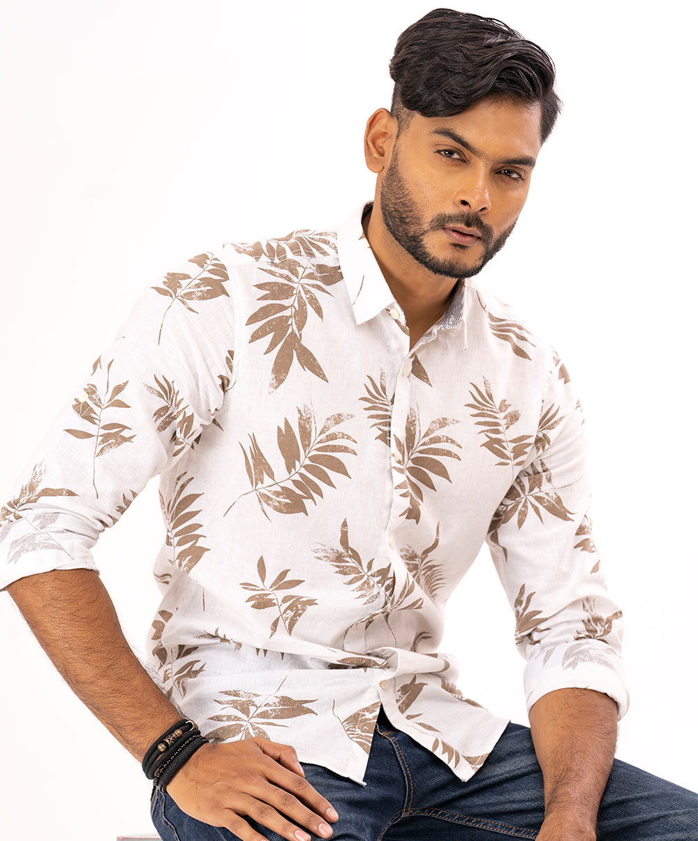 Cotton Long Sleeve Printed Casual Shirt