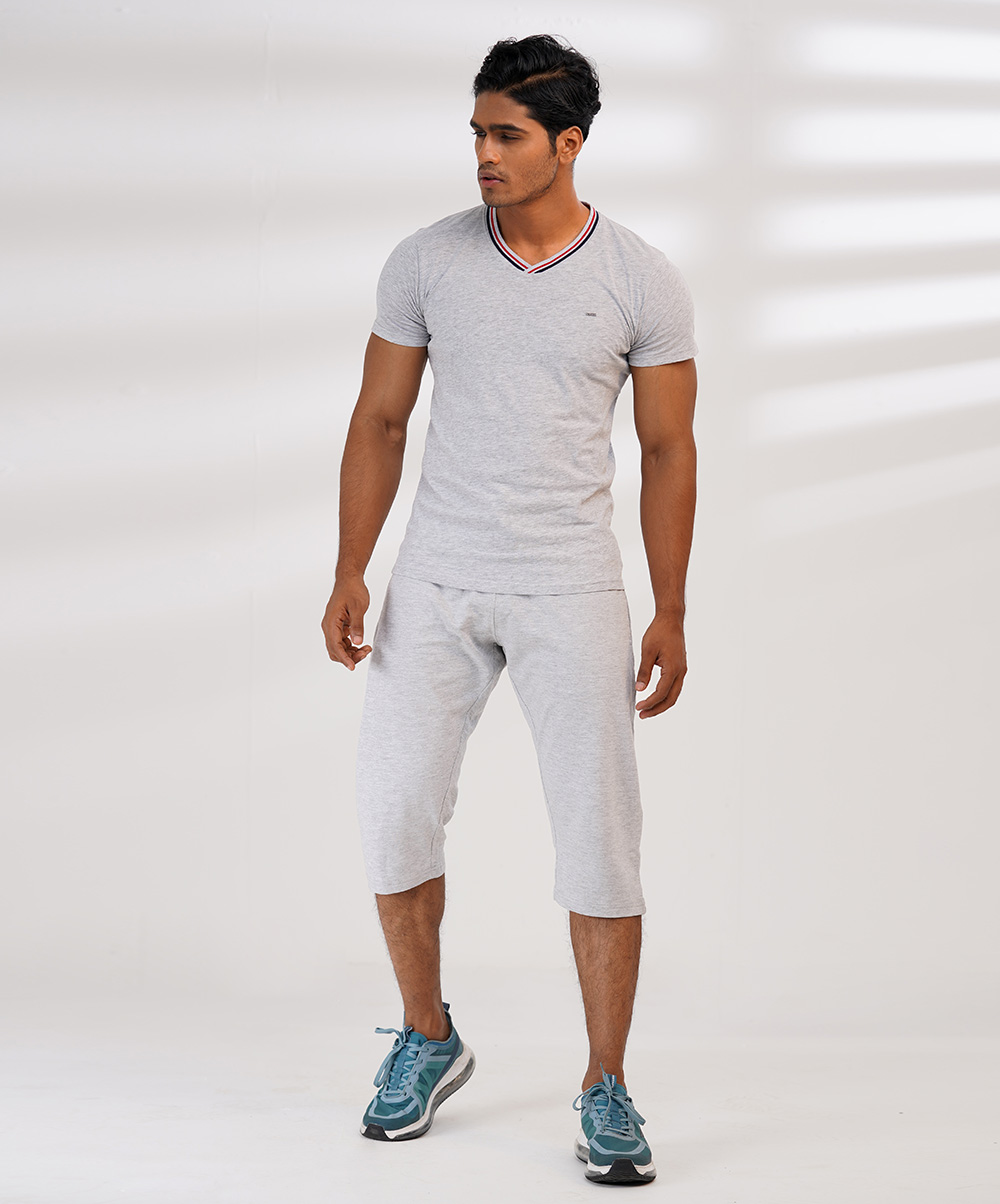 Slim-fit Cotton Short Sleeve V Neck T-shirt