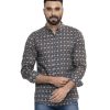 Multi-color printed Long Sleeve Casual Shirt in Cotton fabric with casual collar.
