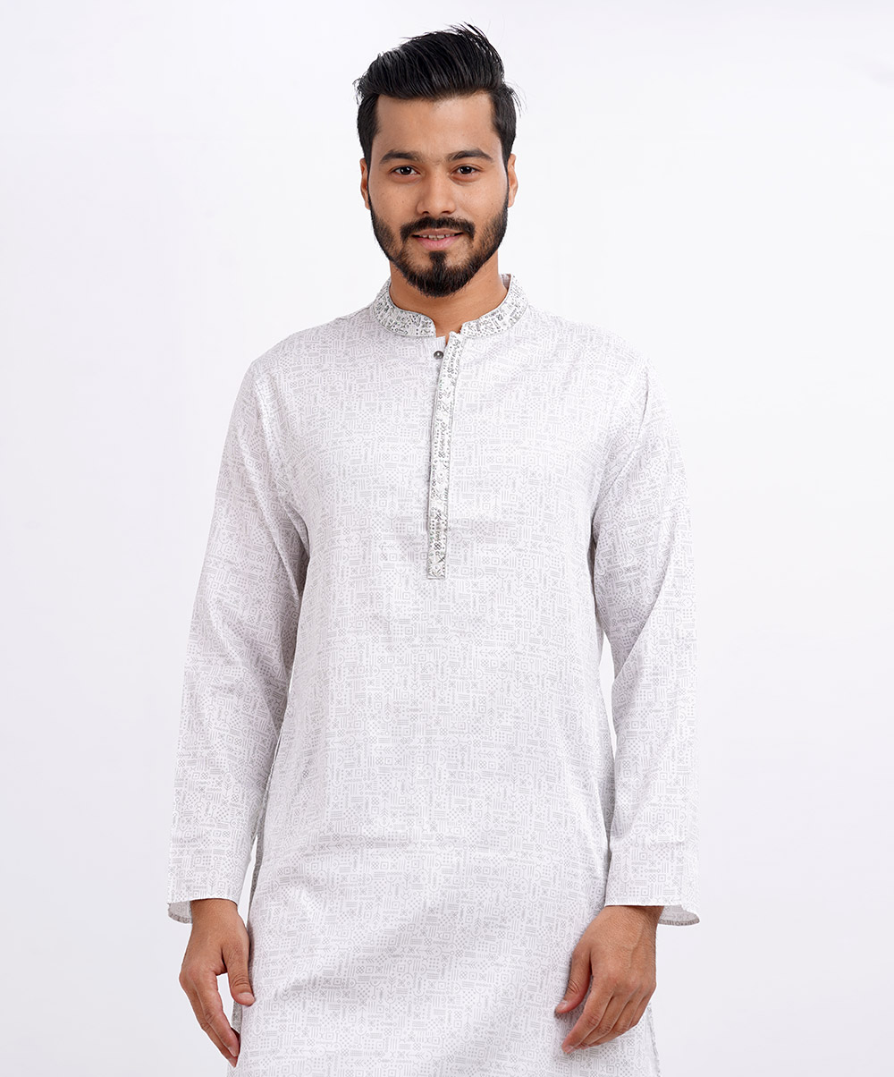 White panjabi 2025 design for man