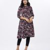 Black Flower-Printed Maternity Tunic