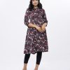 Black Flower-Printed Maternity Tunic