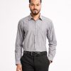 Gray Cotton Stripe Formal Shirt