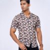 Gray Cotton Short Sleeve Casual Shirt