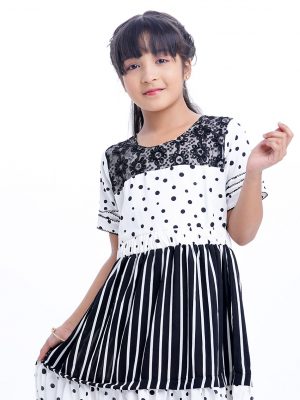Black and White Georgette Frock