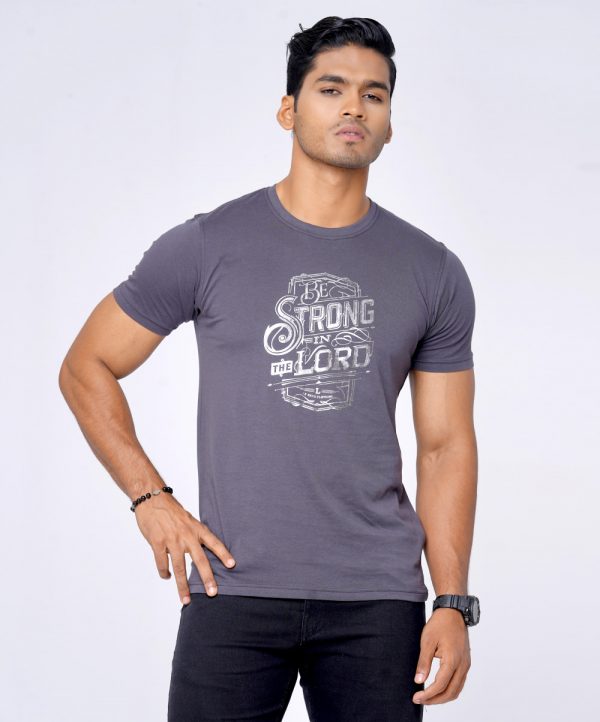 Gray Cotton Short Sleeve T-Shirt