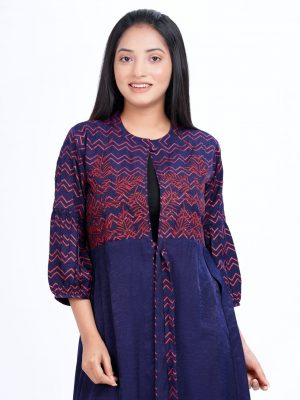 Blue Georgette Long Shrug / long koti