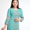 Turquoise Green Georgette Straight-cut Kameez