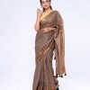 Brown Cotton Saree