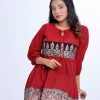 Red Georgette A-line Tunic