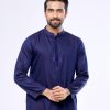 Navy Blue Semi Fitted Cotton Panjabi