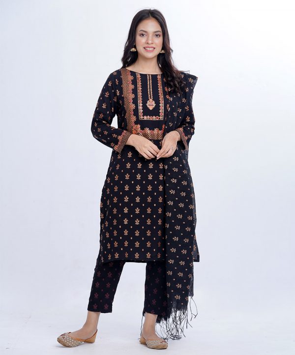 Black Viscose Salwar Kameez