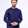 Navy Blue Fitted Cotton Panjabi