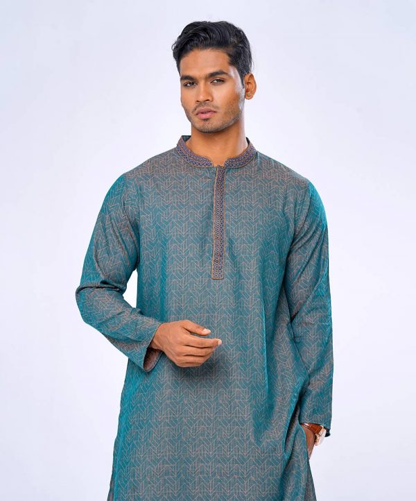 Green Premium Jacquard Panjabi