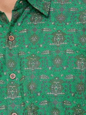 Green Cotton Short sleeve Comfort Shirt