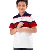 White striped Polo Shirt in Mercerized Cotton Single Jersey fabric. Designed with a classic collar, short sleeves and logo embroidered at the chest.