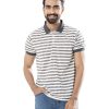 White striped Polo Shirt in Cotton Single Jersey fabric. Designed with a classic collar and short sleeves.