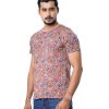 Multi-color all-over floral printed T-Shirt in Cotton single jersey fabric. Designed with a crew neck and short sleeves.