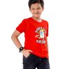 Red T-Shirt in Cotton single jersey fabric. Designed with a crew neck, short sleeves and print on the chest.