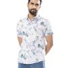 Mint casual shirt in printed Cotton fabric. Designed with a classic collar and short sleeves.