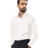 Off-white formal shirt in premium-quality Jacquard Cotton fabric. Designed with a classic collar and long-sleeved with adjustable buttons at cuffs. Regular fit.