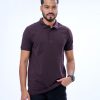 Burgundy Polo in Cotton Pique fabric. Designed with a classic collar and short sleeves.