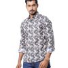 Gray casual shirt in printed Cotton fabric. Designed with a classic collar and long sleeves.