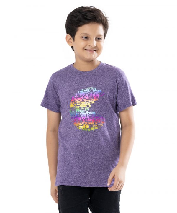 PurpleT-Shirt in Cotton siro single jersey fabric. Designed with a crew neck, short sleeves and print on the chest.