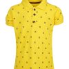 Yellow all-over printed Polo in Cotton Pique fabric. Designed with a classic collar, and short sleeves.