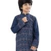 Blue all-over printed Panjabi in Cotton fabric. Designed with karchupi on the collar and hidden button placket.