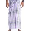 Purple stripe Lungi in premium quality Cotton fabric.