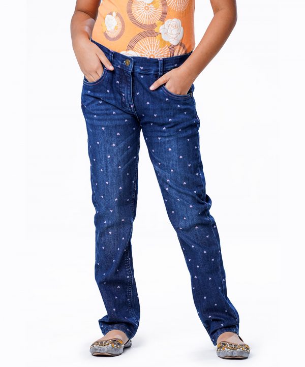Regular-Fit jeans Industrial print made of cotton denim fabric. Five pockets, button fastening on the front & zipper fly.