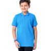 Blue all-over printed Polo Shirt in Cotton Pique fabric. Designed with a classic collar and short sleeves. Contrast tipping at the collar and cuffs.