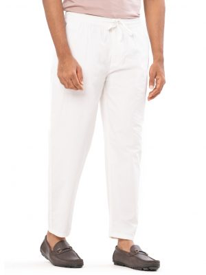 Off-White Premium Aligor Pajamas in premium-quality soft Cotton fabric. Five pockets, Covered elastic with adjustable drawstring at hemline & zipper fly.