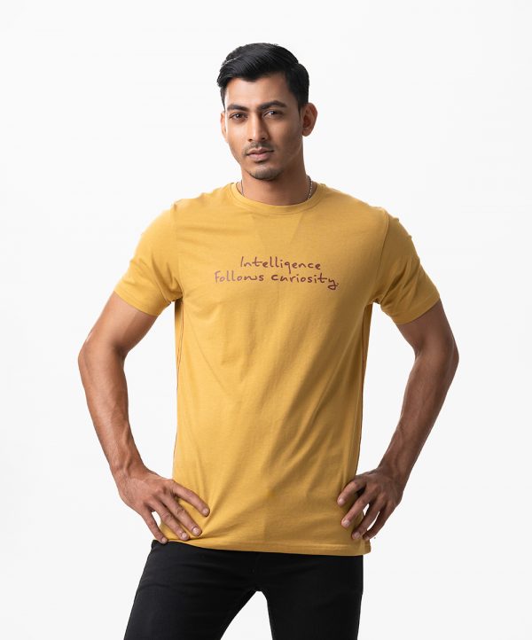 Men's crew neck short sleeve T-shirt in cotton single jersey fabric. Print on the chest.