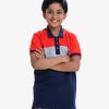 Kid boy's short-sleeved polo shirt in cotton pique fabric. Le Reve logo bird print on the chest.